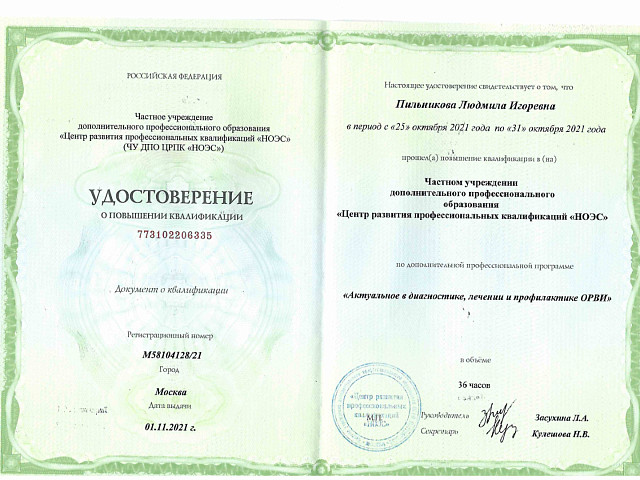 Пильникова Людмила Игоревна