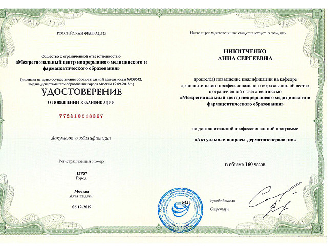 Никитченко Анна Сергеевна
