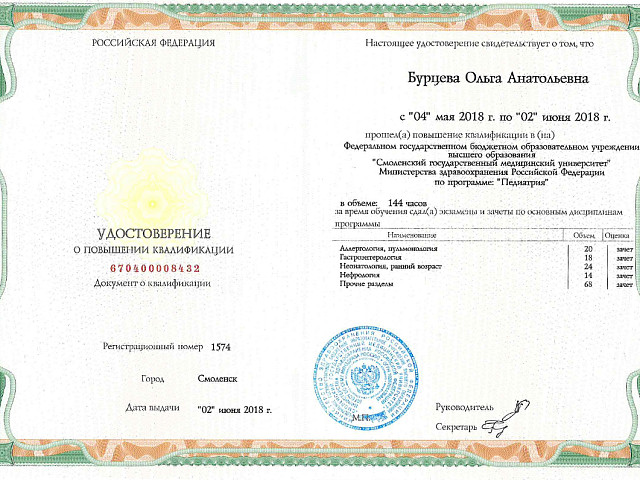 Бурцева Ольга Анатольевна