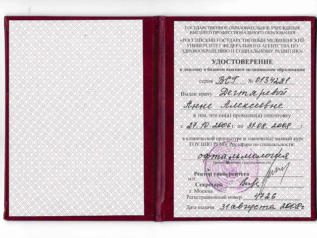 Дегтярёва Анна Алексеевна